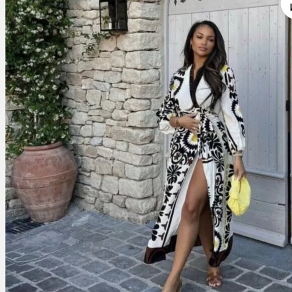 ZARA - Printed Wrap Dress - M - Picture 5 of 11